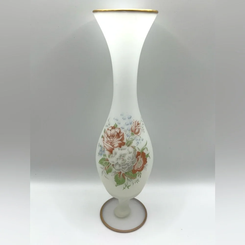 Vintage Westland Co San Leandro CA Satin Etched Vase Japan